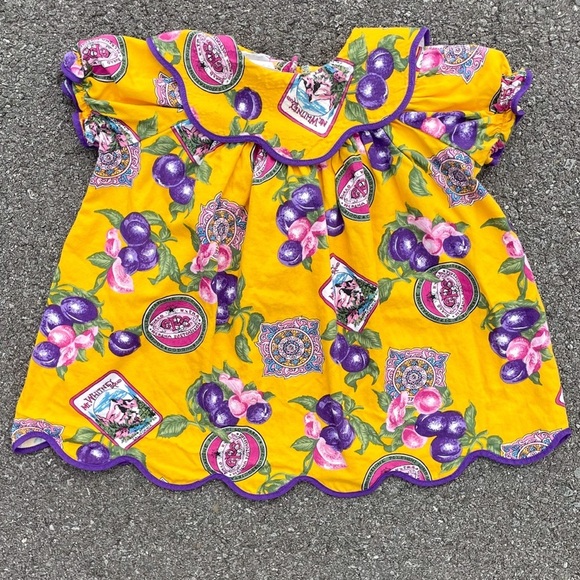 Elvira Vali Other - Mt. Whitney Cali Fruit Vtg Elvira Vali Collared Top Youth (30M) 14.75” x 16”